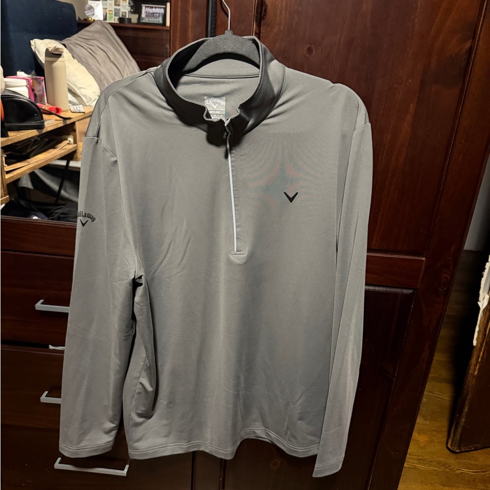 Callaway Gray and Black Quarter-Zip Pullover